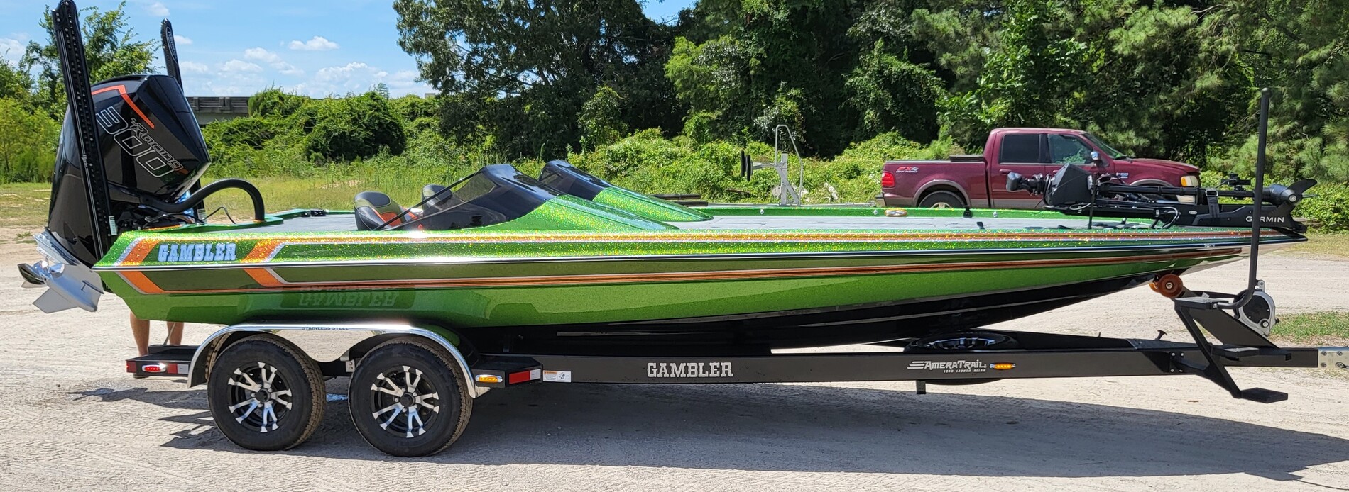 Gambler Bass Boats Vinyl Window Decal – 10x3 Inches – White/Black